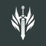 sword logo warrior knight games fighter silhouette clip art weapon shape editable